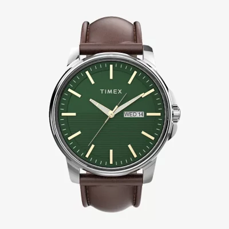 Timex Mens Brown Leather Strap Watch Tw2v20900ji