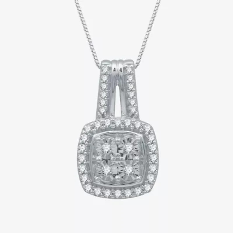 (H-I / I1) Womens 1/4 CT. T.W. Lab Grown White Diamond Sterling Silver 18 Inch Pendant Necklace