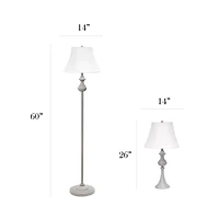 All the Rages Elegant Designs Traditionally Crafted With Shades 3-pc. Lamp Set