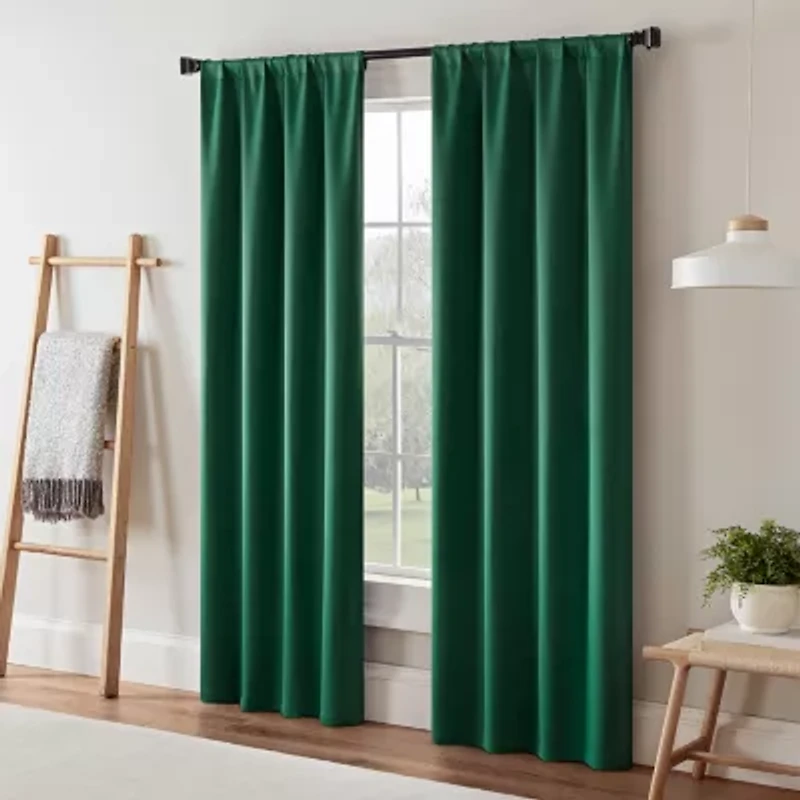 Eclipse Darrell Rod Pocket Blackout Single Curtain Panel