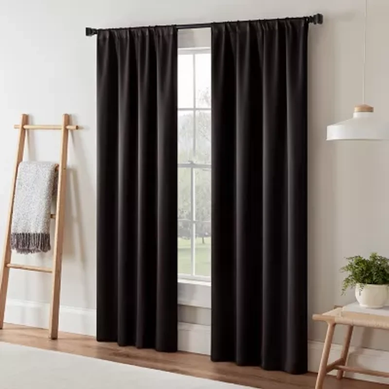 Eclipse Darrell Rod Pocket Blackout Single Curtain Panel