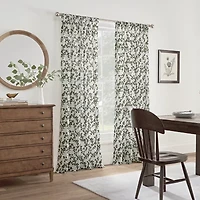 Linden Street Jameson Cotton Print Rod Pocket Sheer Single Curtain Panel