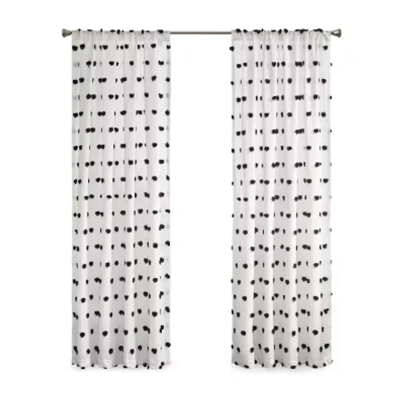 Intelligent Design Lauren Rod Pocket Embellished Sheer Single Curtain Panel