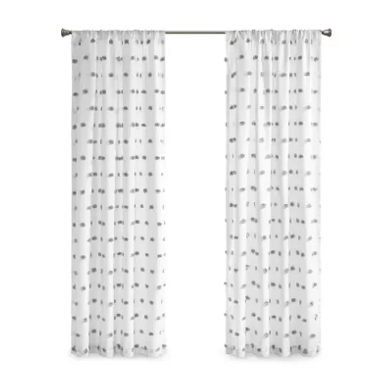 Intelligent Design Lauren Rod Pocket Embellished Sheer Single Curtain Panel