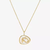 Sparkle Allure Zodiac Womens Cubic Zirconia 14K Gold Over Brass 16 Inch Pendant Necklace