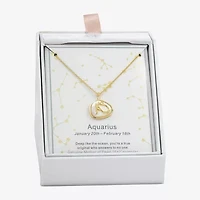 Sparkle Allure Zodiac Womens Cubic Zirconia 14K Gold Over Brass 16 Inch Pendant Necklace