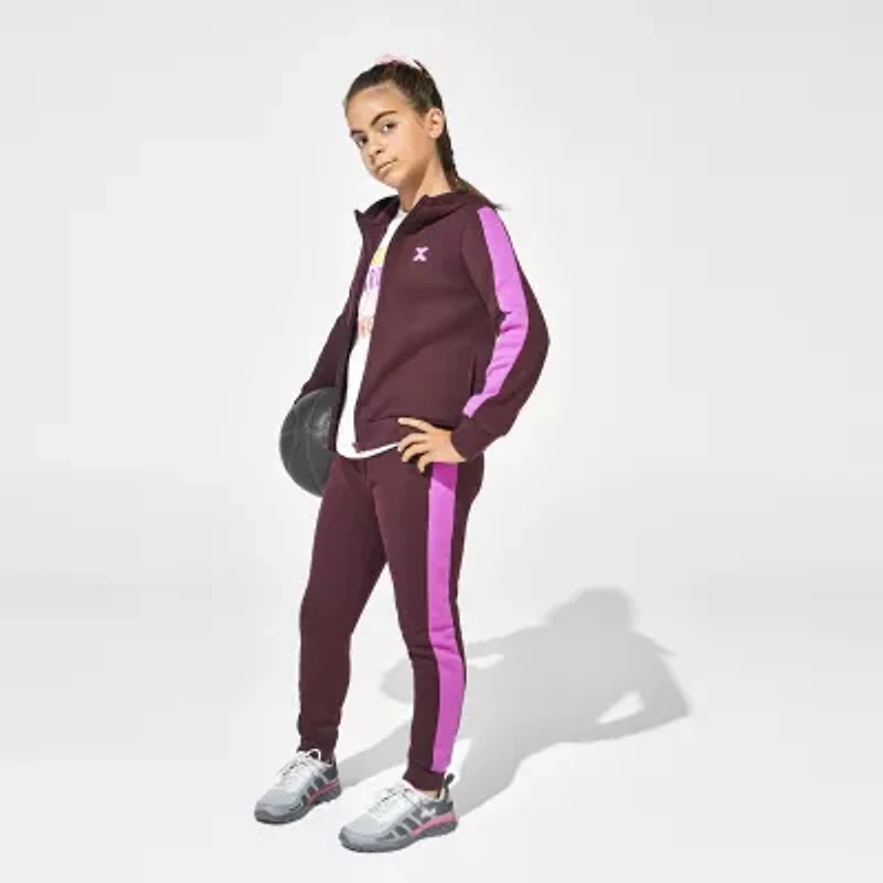 Xersion Little & Big Kid Girls Long Sleeve Fleece Zipper Active Hoodie