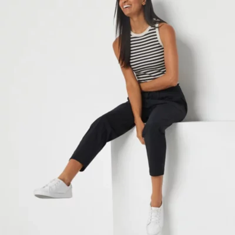 Stylus Womens Ankle Mid Rise Pull-On Pant