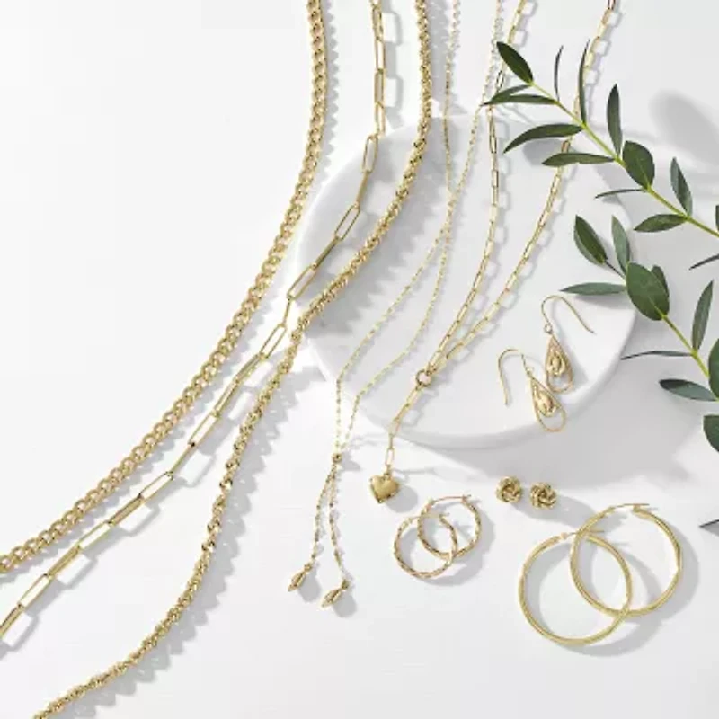 Made In Italy Mens 10K Yellow Gold 22" 6mm Semi-Solid Curb Chain Necklace