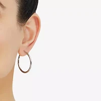 Womens 10K White Gold 30mm Round Hoop Earrings