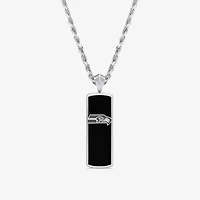True Fans Fine Jewelry Unisex Adult 1/10 CT. T.W. Genuine Black Onyx Sterling Silver 22 Inch Pendant Necklace