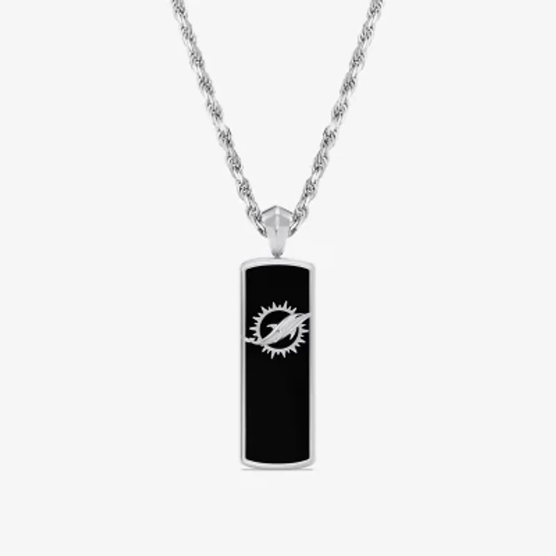 True Fans Fine Jewelry Unisex Adult 1/10 CT. T.W. Genuine Black Onyx Sterling Silver 22 Inch Pendant Necklace
