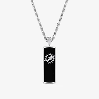 True Fans Fine Jewelry Unisex Adult 1/10 CT. T.W. Genuine Black Onyx Sterling Silver 22 Inch Pendant Necklace