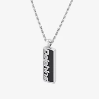 True Fans Fine Jewelry Unisex Adult 1/10 CT. T.W. Genuine Black Onyx Sterling Silver 22 Inch Pendant Necklace