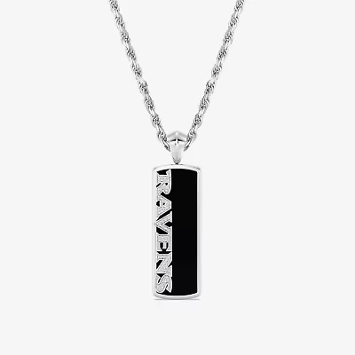 True Fans Fine Jewelry Unisex Adult 1/10 CT. T.W. Genuine Black Onyx Sterling Silver 22 Inch Pendant Necklace