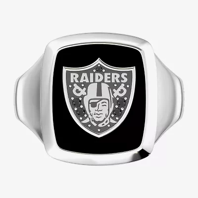 True Fans Fine Jewelry Mens Diamond Accent Genuine Black Onyx Sterling Silver Fashion Ring