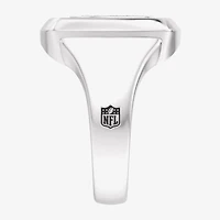 True Fans Fine Jewelry Mens Diamond Accent Genuine Black Onyx Sterling Silver Fashion Ring