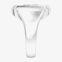 True Fans Fine Jewelry Mens Diamond Accent Genuine Black Onyx Sterling Silver Fashion Ring