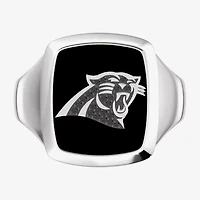 True Fans Fine Jewelry Mens Diamond Accent Genuine Black Onyx Sterling Silver Fashion Ring