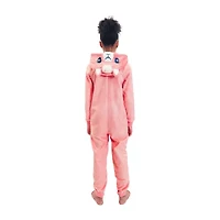 Little & Big Kid Girls Plush Long Sleeve Hooded One Piece Pajama