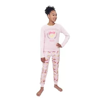 Little & Big Kid Girls Crew Neck Long Sleeve 2-pc. Pajama Sets