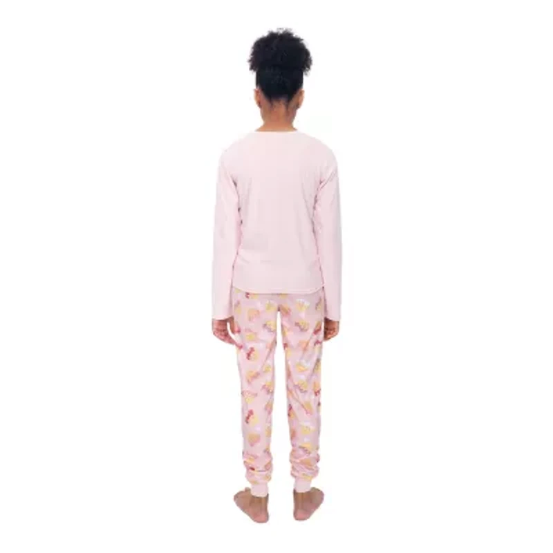 Little & Big Kid Girls Crew Neck Long Sleeve 2-pc. Pajama Sets