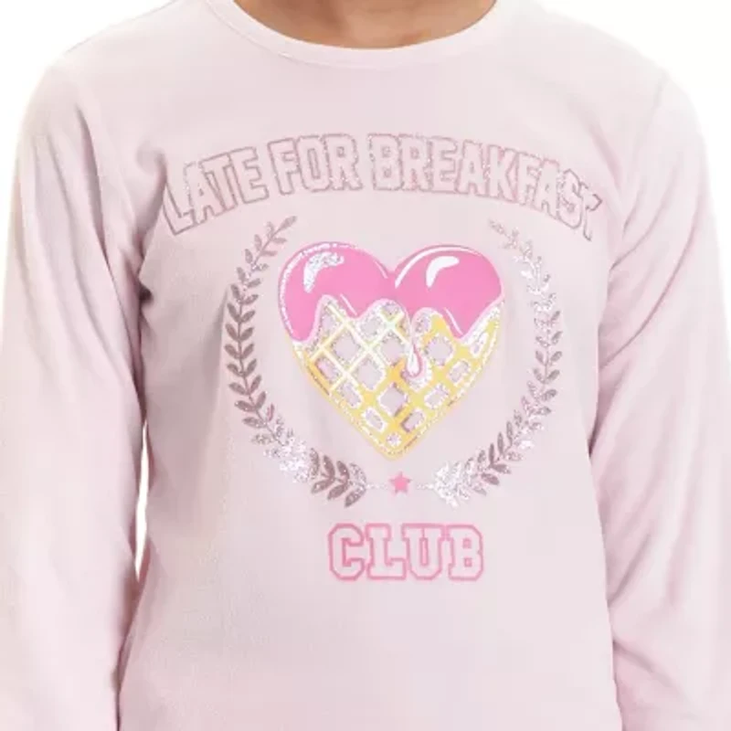 Little & Big Kid Girls Crew Neck Long Sleeve 2-pc. Pajama Sets