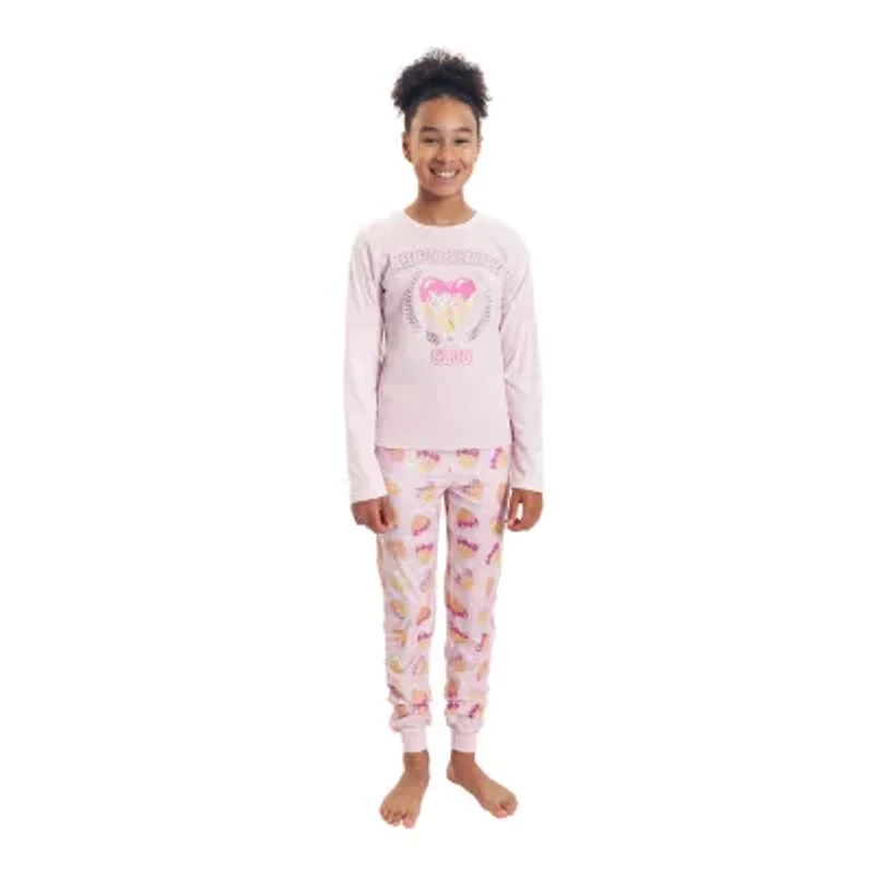 Little & Big Kid Girls Crew Neck Long Sleeve 2-pc. Pajama Sets