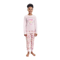 Little & Big Kid Girls Crew Neck Long Sleeve 2-pc. Pajama Sets