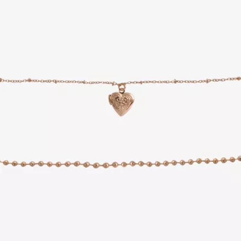 Arizona Gold Tone Womens Heart 4-pc. Necklace Set