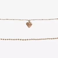 Arizona Gold Tone Womens Heart 4-pc. Necklace Set