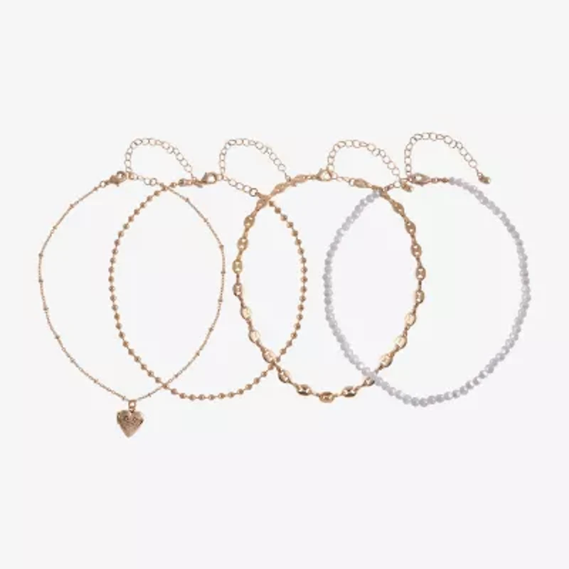 Arizona Gold Tone Womens Heart 4-pc. Necklace Set