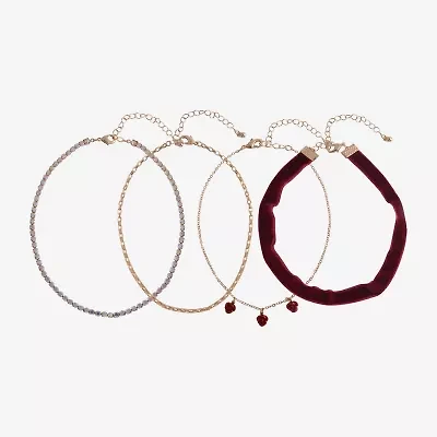 Arizona Gold Tone Womens Flower 4-pc. Necklace Set