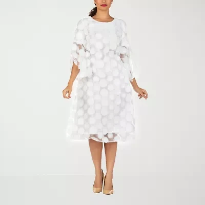 Giovanna Signature Womens 3/4 Sleeve Midi A-Line Dress