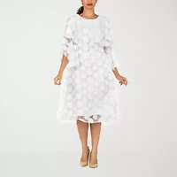 Giovanna Signature Womens 3/4 Sleeve Midi A-Line Dress