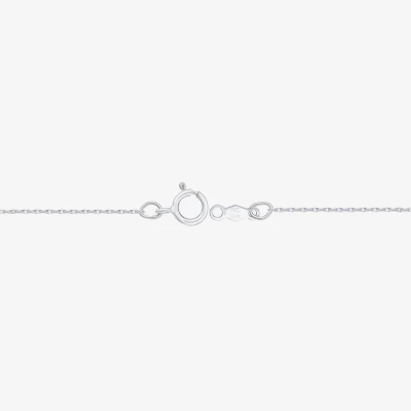 Womens 1/ CT. T.W. Natural White Diamond 10K White Gold Cross Inch Pendant Necklace