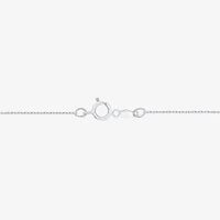 Womens 1/ CT. T.W. Natural White Diamond 10K White Gold Cross Inch Pendant Necklace
