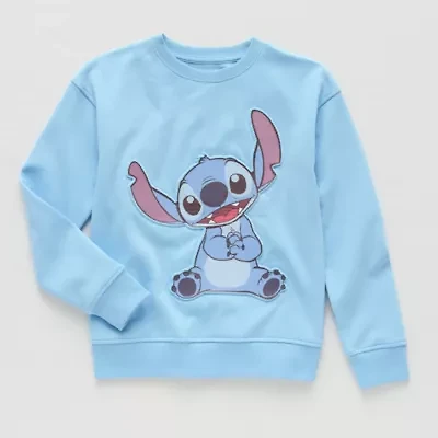 Disney Collection Little & Big Kid Boys Crew Neck Long Sleeve Lilo Stitch Sweatshirt