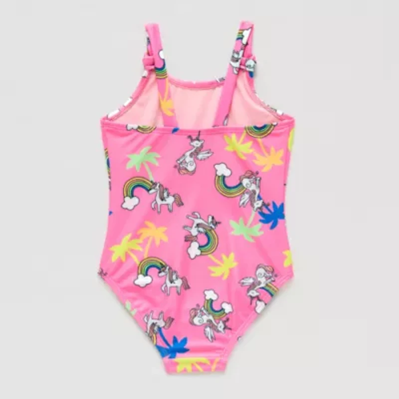 Okie Dokie Unicorn Toddler Girls One Piece Swimsuit