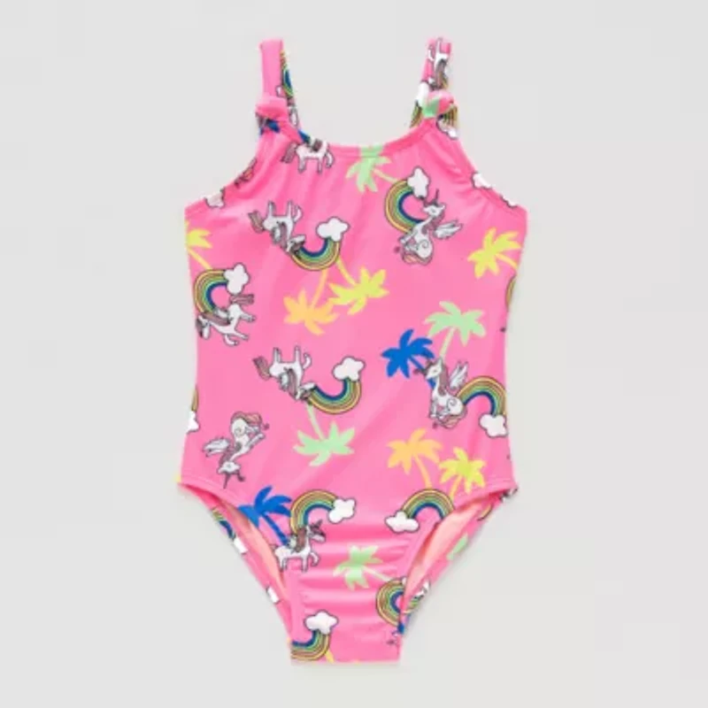 Okie Dokie Unicorn Toddler Girls One Piece Swimsuit
