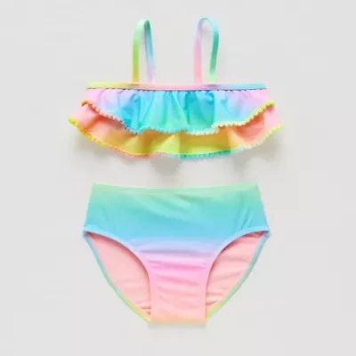 Okie Dokie Toddler Girls Tie Dye 2-pc. Tankini Set