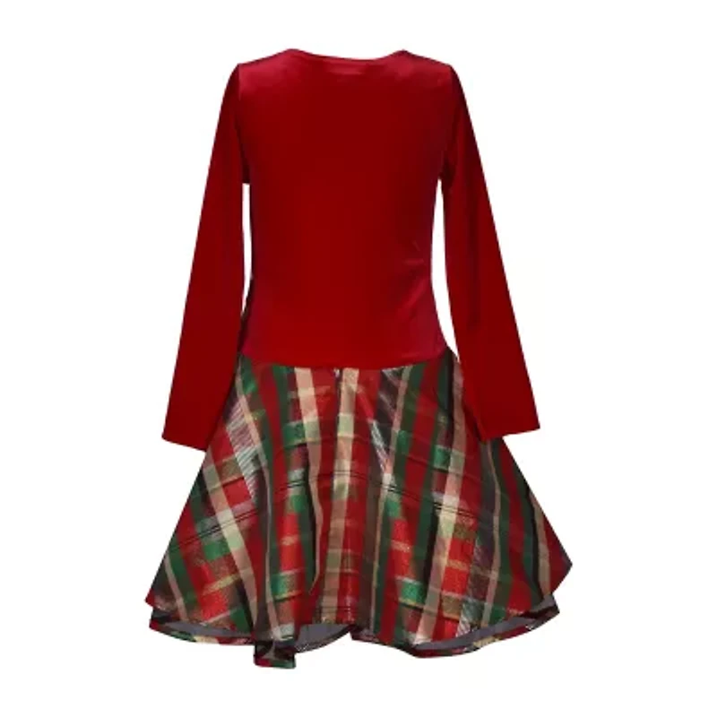 Bonnie Jean Little & Big Kid Girls Long Sleeve Drop Waist Dress