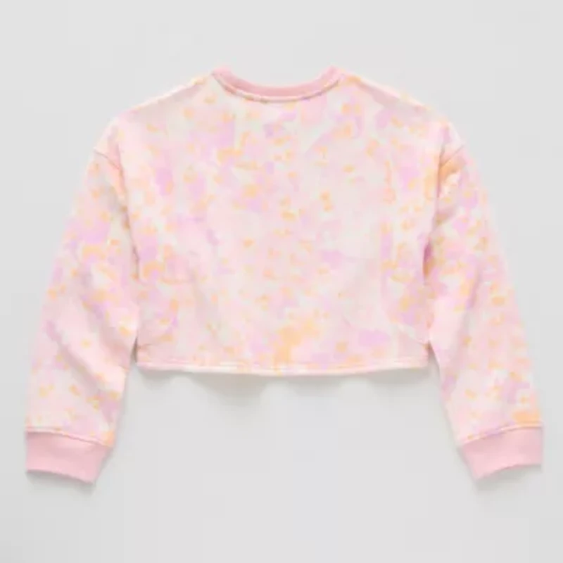 Xersion Little & Big Kid Girls Crew Neck Fleece Long Sleeve Sweatshirt