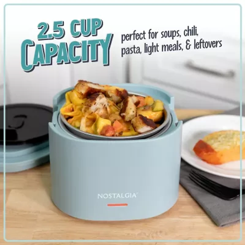 Nostalgia 20oz Portable Heated Lunchbox Slow Cooker