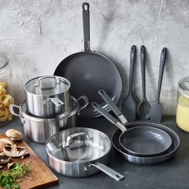 Bobby Flay Stainless Steel Ceramic Non-Stick 12-pc. Cookware Set