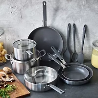 Bobby Flay Stainless Steel Ceramic Non-Stick 12-pc. Cookware Set