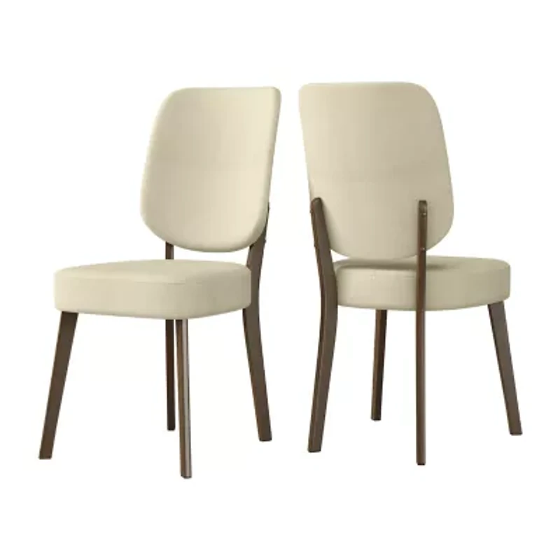 Breuer Mid-Century Modern Armless Dining Chairs Linen -Set of 2