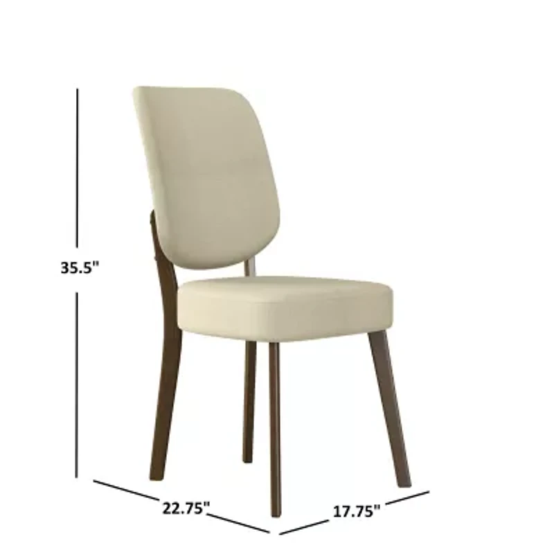 Breuer Mid-Century Modern Armless Dining Chairs Linen -Set of 2