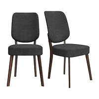Breuer Mid-Century Modern Armless Dining Chairs Linen -Set of 2
