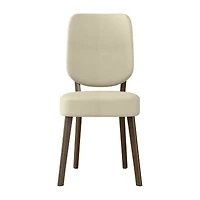 Breuer Mid-Century Modern Armless Dining Chairs Linen -Set of 2